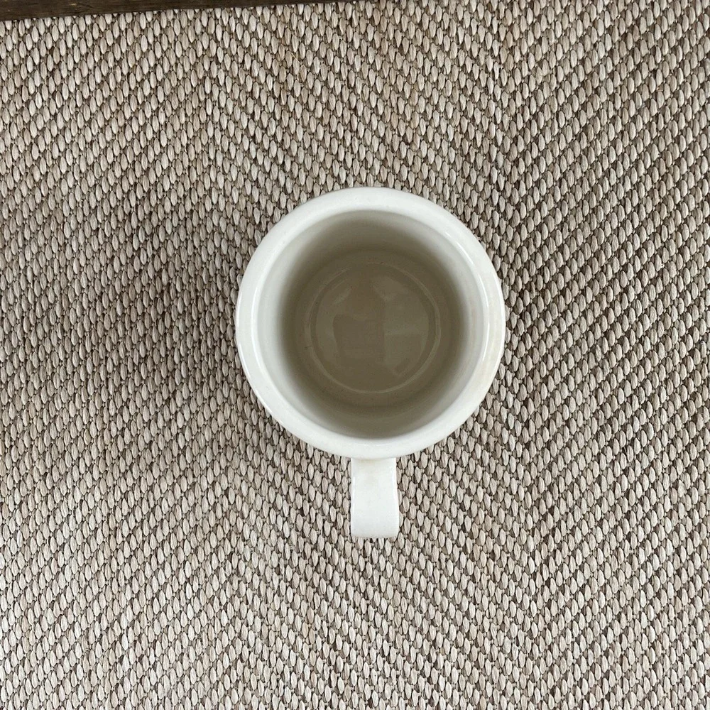 Longaberger Pottery Ivory Woven Traditions Coffee Mug